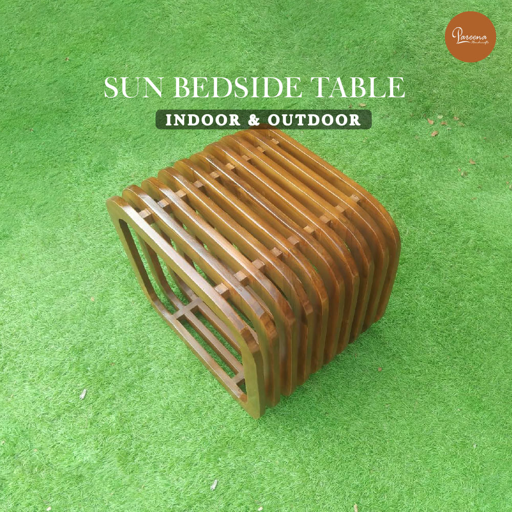 โต๊ะข้างไม้สัก PAREENA DECOR รุ่น BST-001 ขนาด 41X50X50 ซม. สีไม้ธรรมชาติ_3